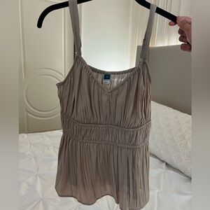 Old Navy Pleated Tan Camisole Top